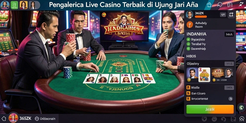 Gameplay Live Casino 365ZK dengan dealer langsung yang profesional.