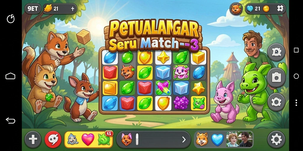 Tampilan gameplay menarik dalam 9ET yang penuh warna.