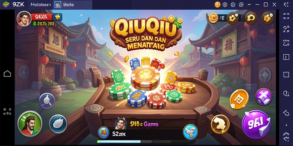 Screenshot gameplay dari 9ZK yang menampilkan keseruan bermain QiuQiu.