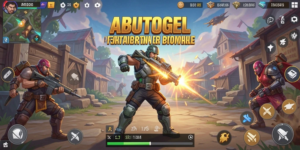 Screenshot gameplay ABUTOGEL menampilkan aksi Battle Royale yang mendebarkan.