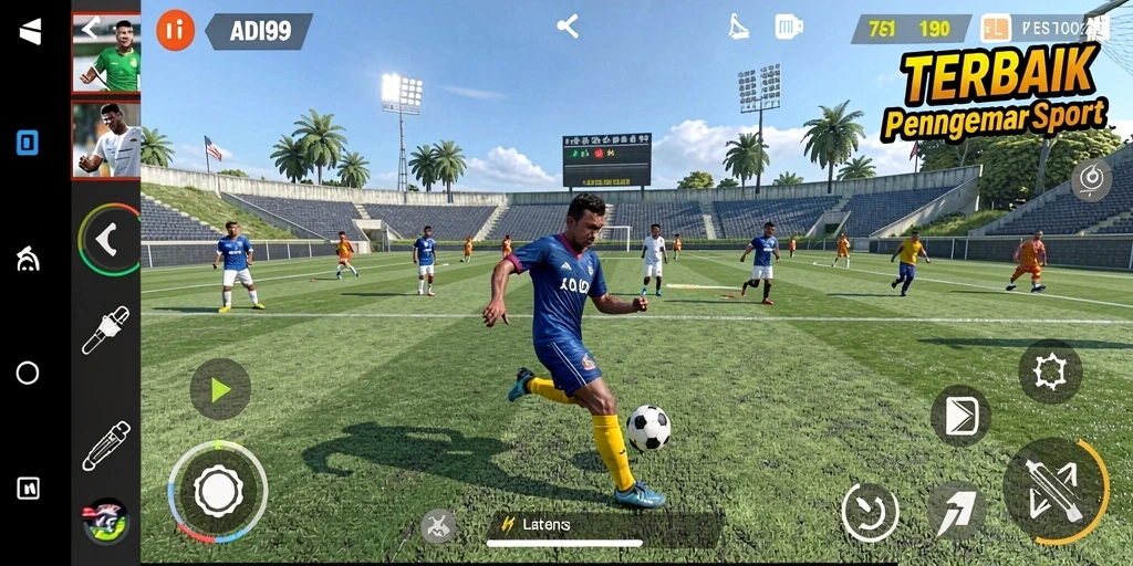 Tampilan gameplay seru dan mendebarkan dalam ADI99 dengan aksi olahraga intens.