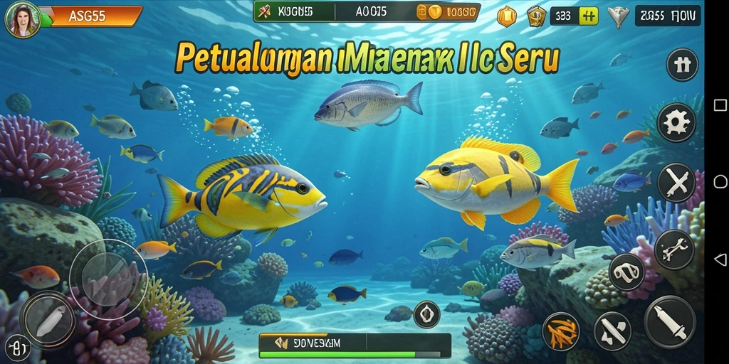 Tampilan gameplay seru Tembak Ikan dalam ASG55.