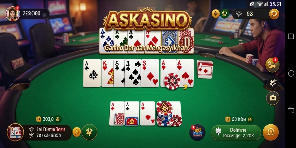 Tampilan gameplay seru dalam ASKASINO dengan pemain berinteraksi.