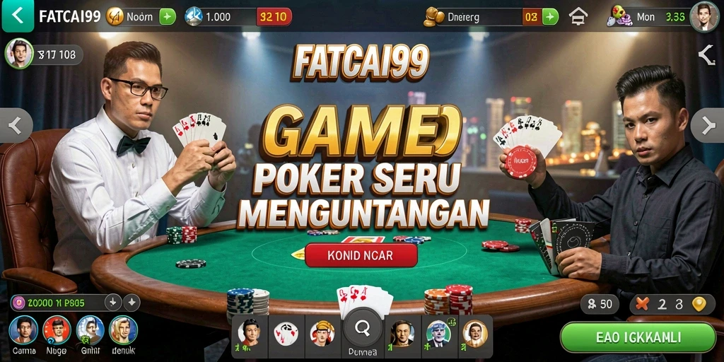 Tampilan gameplay FATCAI99 yang mendebarkan dalam permainan Poker.