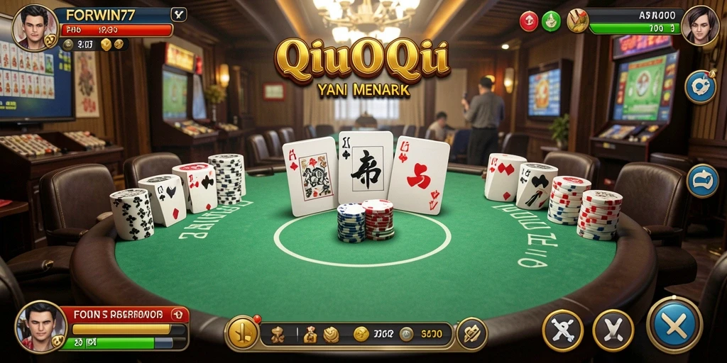 Tampilan gameplay seru dalam FORWIN77 saat bermain QiuQiu.