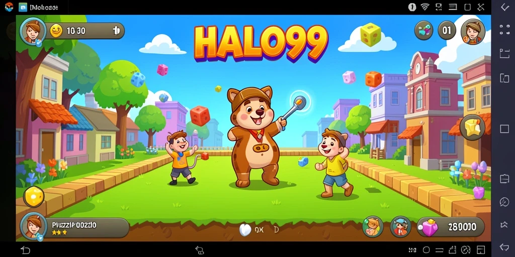 Screenshot utama HALO99 menampilkan aksi berkesan dalam menyelesaikan teka-teki.
