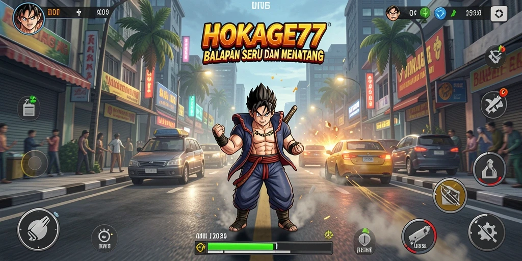 Gameplay HOKAGE77 yang seru dan intens dalam balapan.