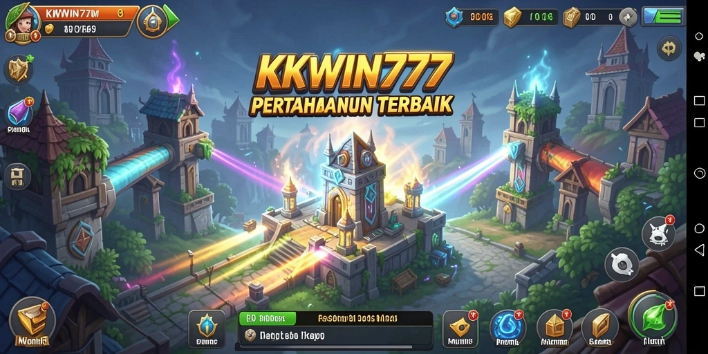 Screenshot utama KKWIN777 menampilkan aksi seru dalam gameplay Tower Defense.