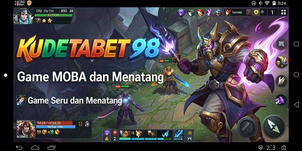 Tampilan menarik dari gameplay KUDETABET98 di arena tempur MOBA.