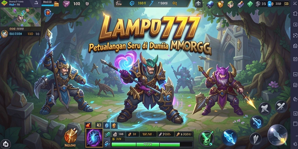 Screenshot gameplay LAMPU777 yang menampilkan pertarungan epik di dunia MMORPG.
