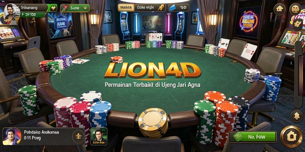 Tampilan gameplay Poker yang menarik di LION4D.
