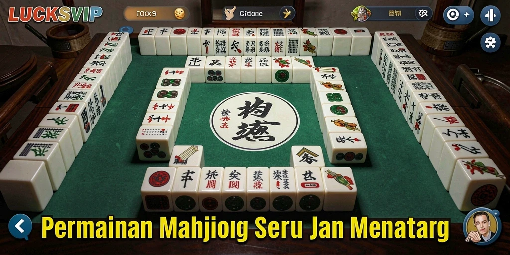 Tampilan gameplay seru di LUCKSVIP dengan desain ubin Mahjong.
