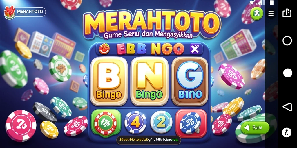 Tampilan gameplay seru MERAHTOTO dengan suasana Bingo yang menyenangkan.