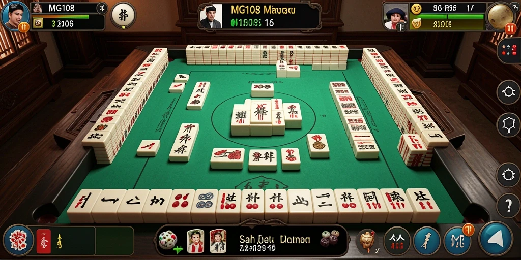 Screenshot dari gameplay Mahjong yang mendebarkan.