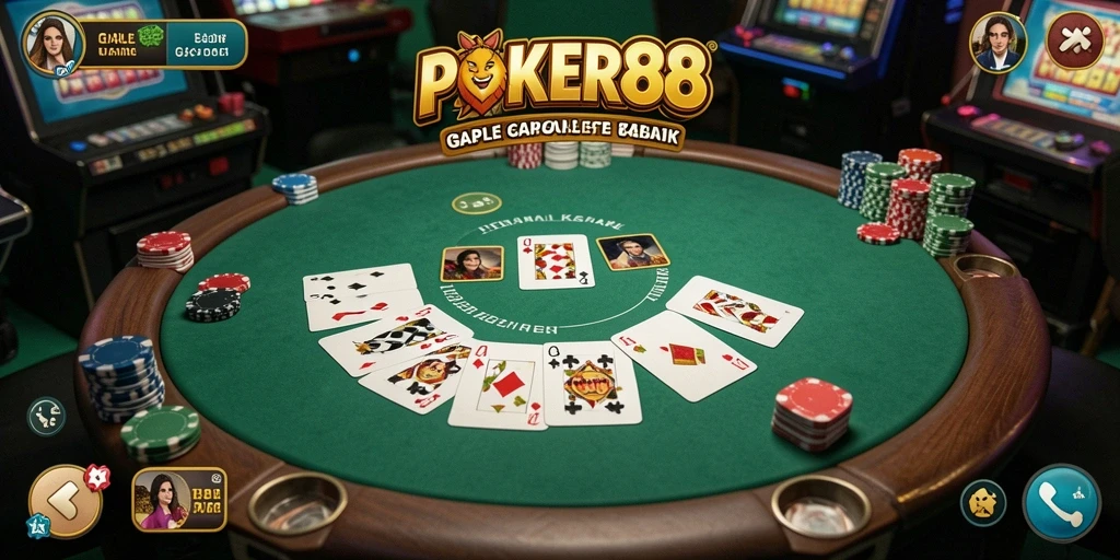 Gameplay POKER88 yang menampilkan keseruan bermain Gaple.