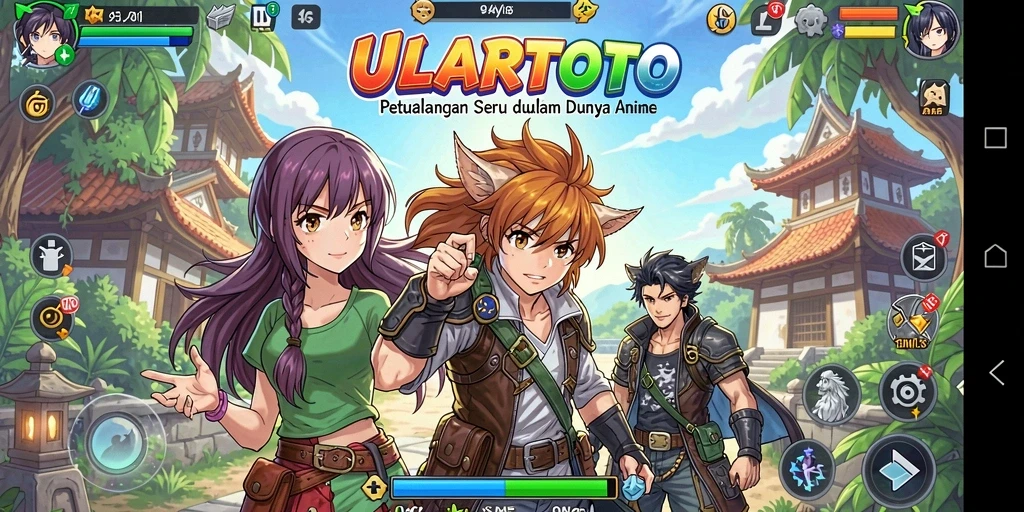 Tampilan grafis ULARTOTO yang menawan dengan karakter anime.