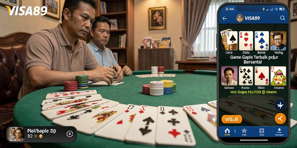 Screenshot gameplay VISA89 yang menunjukkan suasana permainan Gaple.