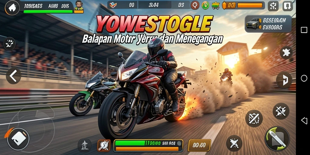 Tampilan menarik saat balapan di YOWESTOGEL yang mendebarkan.